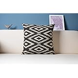 Aztec pillow cover Black and white pillow cover Kilim cushion case Linen tribal pillow cover 18x18