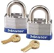 Master Lock 2-Inch Keyed-Alike Wide Laminated Pin Tumbler Padlocks, Steel, 2-Pack #5T