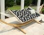 Classic Black and White Floral Quilted Quick Dry Comfort Hammock with Stripe Bolster Pillow