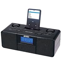 Jensen Universal Docking Station/Alarm Clock with Built-in Speakers for iPod and MP3 Players (Black)