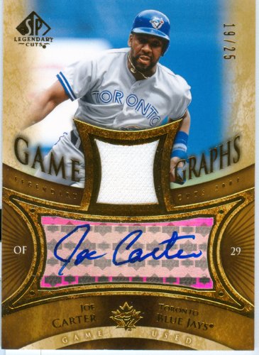 2004 SP Authentic Joe Carter Autograph Game Worn Jersey Card