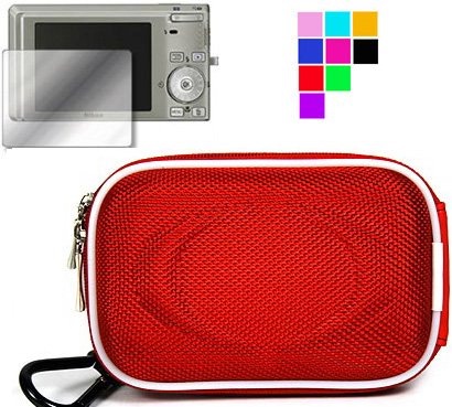 10 Color Nikon Coolpix S230 S220 S210 S200 S630 S610 Digital Camera Carrying Case + Screen Protector Kit