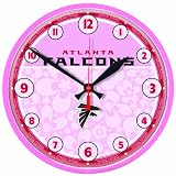 NFL Atlanta Falcons Round Clock "Pink Background"