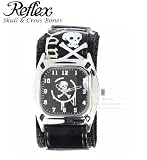 Reflex - KID-0037 - Montre Noire pour Garçon Ornée dune Tête de mort