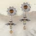 Pewter and Crystal Bee Earrings Pewter and Crystal Bee Earrings