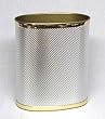 Bath Jewelry Wastebasket-Oval - Gold Trim
