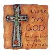 Thank You God Cross Garden Stone