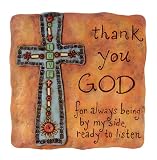 Thank You God Cross Garden Stone