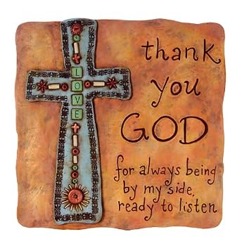 Thank You God Cross Garden Stone