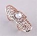 2pcs/lot Women Ring Hollow Flower Rhinestone Full Finger Armor Rings