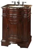 Wilson Sink Cabinet Bathroom Vanity Vanity with Granite Top and Porcelian Basin Light Cherry 36.5H x 26W x 22D, BROWN MOSIAC, DARK CHERRY