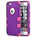 ULAK iPhone 6S Case, iPhone 6 Case, Shock-Absorbing Case with Hybrid 3in1 Soft Silicone + Hard PC Cover for Apple iPhone 6/6S 4.7 Inch Device (Purple/NeoPink)