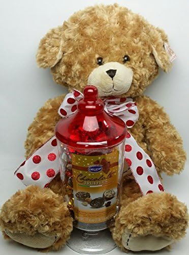 Valetine's Day 2 Foot Plush Bear with 17.6 Oz Jar of Chocolate Truffles