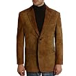BGSD Men's Classic Two-Button Suede Leather Blazer in Brandy, Brown, or Tobacco