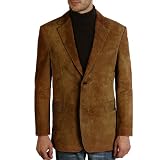BGSD Men's Classic Two-Button Suede Leather Blazer in Brandy, Brown, or Tobacco