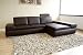 Cheap Contemporary Design Dark Brown Leather Sectional Sofa Chaise For Sale