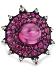 Nam Cho "Bulls Eye" Lipstick Ruby Red Cocktail Ring in 18k, Size 7