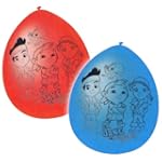 6 Ballons bleus et rouges � accrocher...