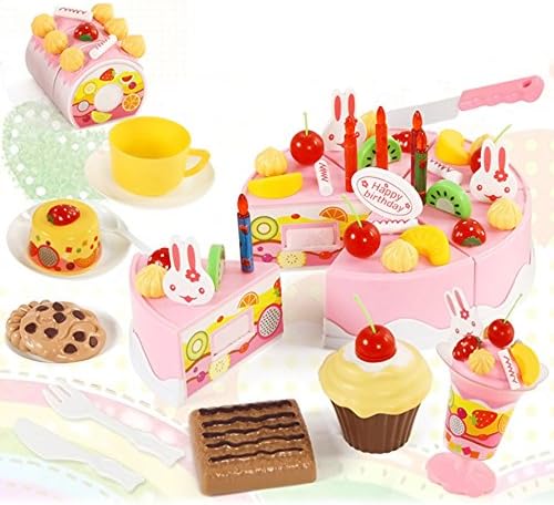 75pcs DIY Cutting Birthday Cake Kitchen Food Toy Children Kids Baby Classic Toy Pretend Play brinquedos house Cookware Set
