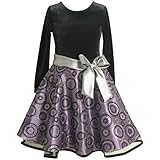 Size-16.5 BNJ-9459X PURPLE SILVER FLOCK RING GLITTER DOT DROP WAIST Special Occasion Wedding Flower Girl Holiday Party Dress,X89459 Bonnie Jean Girl PLUS