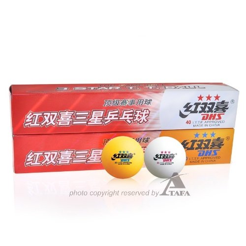 DHS ITTF Approved 3-Star 40mm Table Tennis Balls, 6-Pack (White/Orange), Tournament Ping Pong Balls