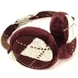 Winter Ski Argyle Earmuff Ear Warmer Adjustable Wine with Multiple Colors