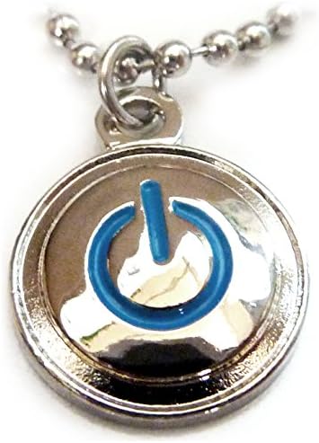 POWER ICON Turn Me On Computer Button Pendant Necklace w/Ball Chain