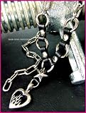 MAD DOG ROCKERS パンク☆ロック系チョーカー：ロッキンチェーン・バーニングハート(トップ：Silver925) 黒(ブラック)の画像