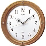 SEIKO CLOCK(セイコークロック) 電波掛け時計 ツイン・パ スイープ 木枠 ブラウンKS231B