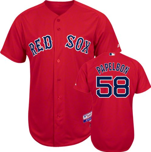 MLB Youth Boston Red Sox Jonathan Papelbon Scarlet Alternate Short Sleeve 6 Button Synthetic Replica Baseball Jersey Spring 2011  (Scarlet, Medium)