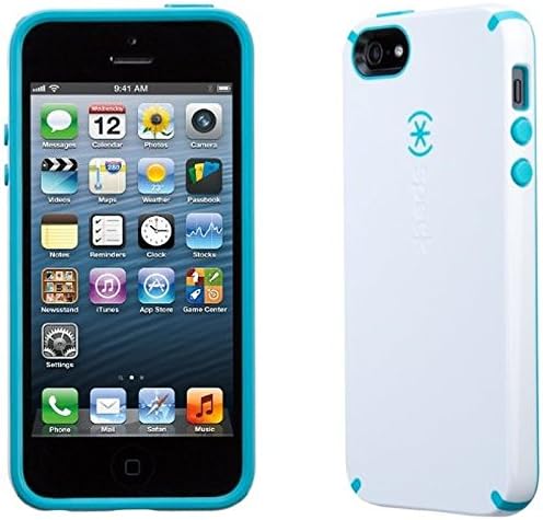 Speck Products SPK-A0478 CandyShell Case for iPhone 5 &amp; 5S - Retail Packaging - White/Peacock Blue