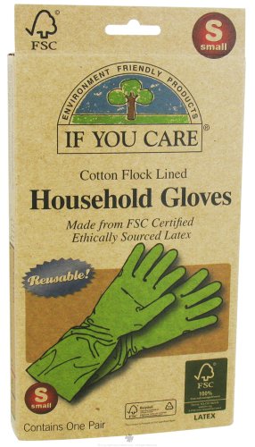 Household Gloves, FSC Certified Latex, Small, 1 pair. This multi-pack contains 4 pairs.