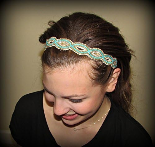 SYDNEY - TQ -Regalia Beaded Rhinestone Stretch Headband (Hair Jewelry)