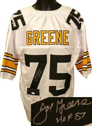 Joe Greene Signed Pittsburgh Steelers White Prostyle Jersey HOF87- JSA Hologram