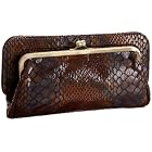 SONDRA ROBERTS NEW YORK Painted Python Frame Clutch