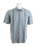 Tommy Bahama 'Ship Check' Short Sleeve Plaid Shirt (M, Blue Jay)