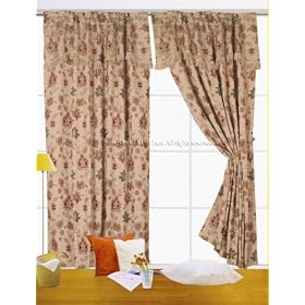 Claudia Chenille Curtain Set w  Valance Sheer Tassels by KingLinen