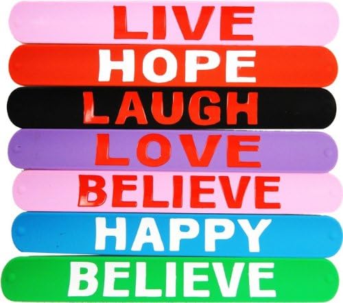 Rubber Saying Slap Bracelets (One Size Fits All, Hope)