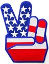 Large USA Peace Fingers Embroidered Patch 1960s Reproduction V Victory Sign Iron-On Anti-War Symbol