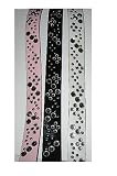 2 Leather Belts Pink, White, with Clear Shiny Crystals/rhinestone