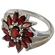 Ring Sterling Silver Garnet Gemstone Jewelry US Size 7.25 (rng358)