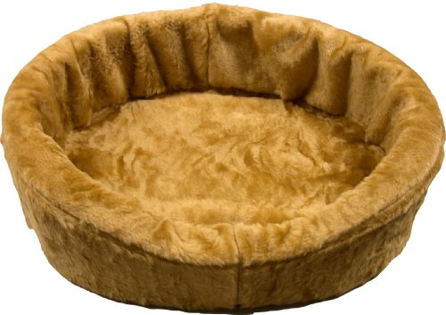Large Tan Fur Dog Bed King Pet Bed. Ortho Comfort. Size: 35x23x7