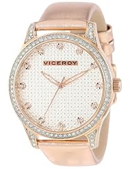 Viceroy Womens 40700-97 Rose Gold Ion-Plated Stainless Steel and Metallic Patent Leather Watch