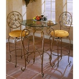 Merlot Bistro Table With 2 Counter Stools by Bar Stools