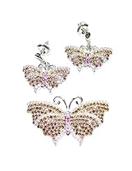 Sterling Silver Micro Pave Cubic Zirconia Earrings and Pendant Set