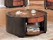 Contemporary 2-Tone Finish Round Cocktail Coffee Table with Drawer