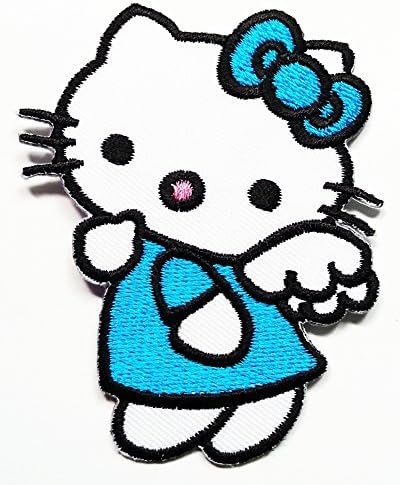 3-Pack New Hello Kitty Cartoon Comics Cartoon Logo Kid Polo T Shirt Patch Blue Dress Embroidered 5.7cm X 7.5cm