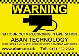 5 X A5 Sticky Cctv Camera Security Warning Sign Sticker / Aban Technology