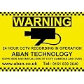 5 x A5 Sticky CCTV Camera Security warning sign sticker / Aban Technology