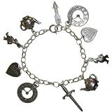 Alice In Wonderland Charm Bracelet In Burnished Silver